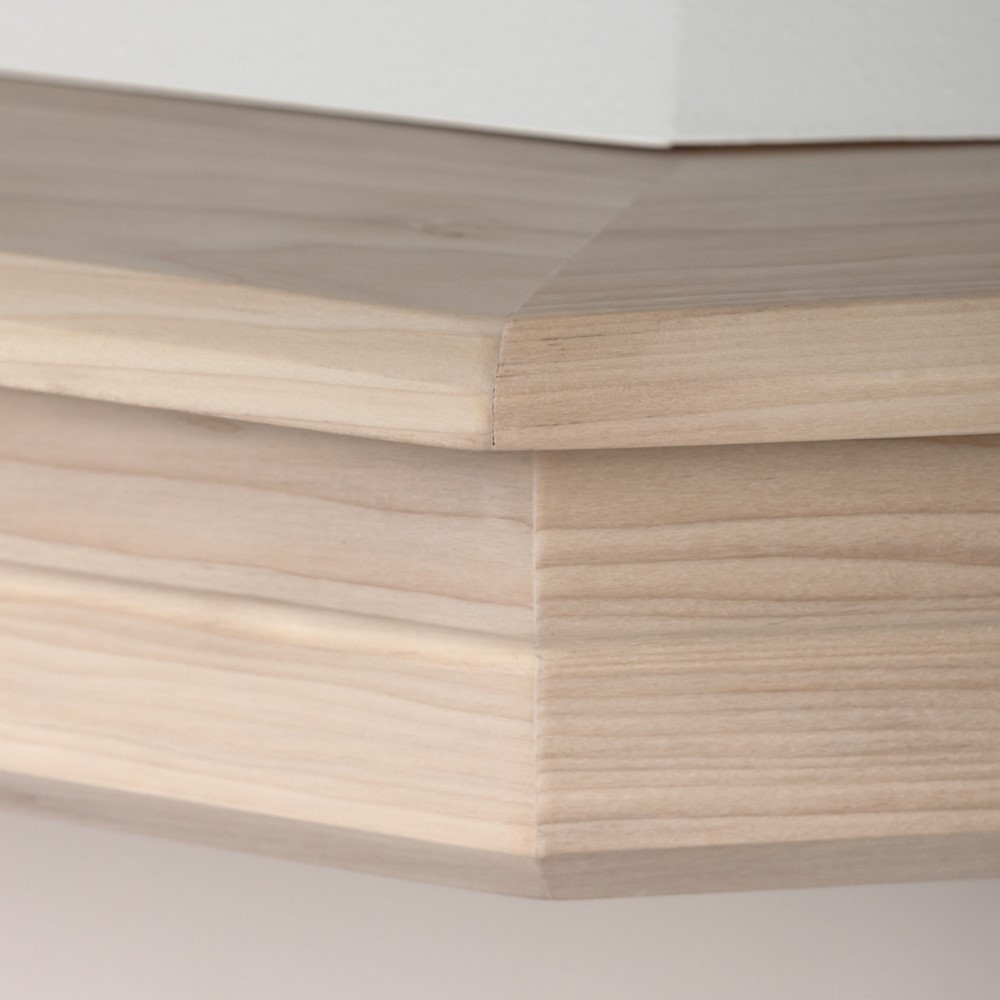Cappa classica STOCK angolo 80X80 H.130 senza motore legno naturale